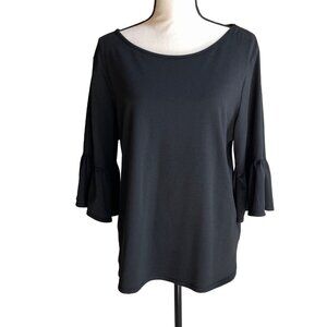 MAX STUDIO Women’s Black Jersey Knit Top Bell Sleeves XL NWT